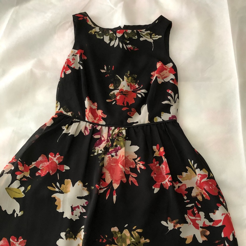 Black floral dress